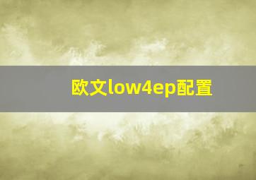 欧文low4ep配置