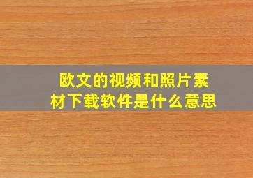 欧文的视频和照片素材下载软件是什么意思