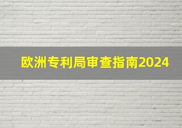 欧洲专利局审查指南2024