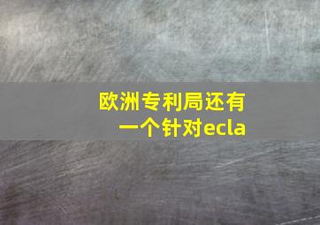 欧洲专利局还有一个针对ecla