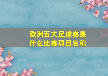 欧洲五大足球赛是什么比赛项目名称