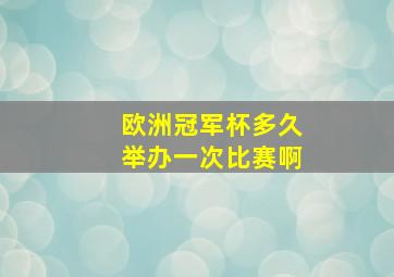 欧洲冠军杯多久举办一次比赛啊