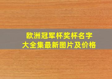 欧洲冠军杯奖杯名字大全集最新图片及价格