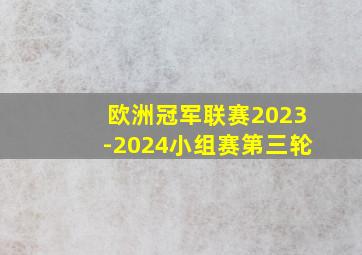 欧洲冠军联赛2023-2024小组赛第三轮