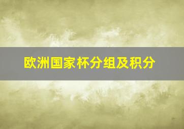 欧洲国家杯分组及积分