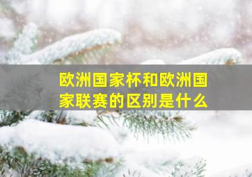 欧洲国家杯和欧洲国家联赛的区别是什么