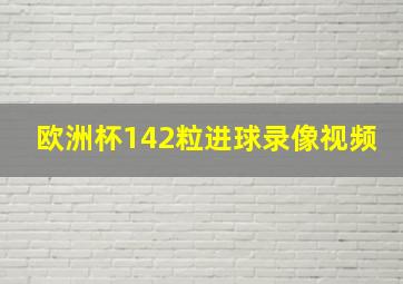 欧洲杯142粒进球录像视频