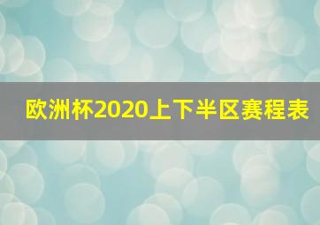 欧洲杯2020上下半区赛程表