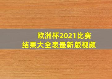 欧洲杯2021比赛结果大全表最新版视频