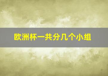 欧洲杯一共分几个小组