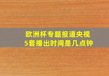 欧洲杯专题报道央视5套播出时间是几点钟