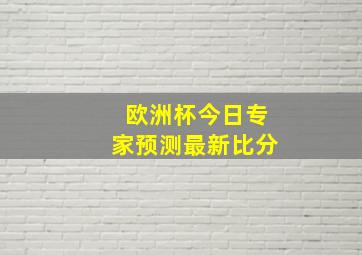 欧洲杯今日专家预测最新比分