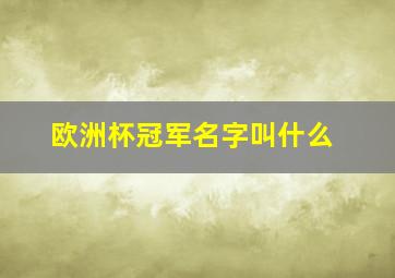 欧洲杯冠军名字叫什么