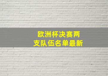 欧洲杯决赛两支队伍名单最新