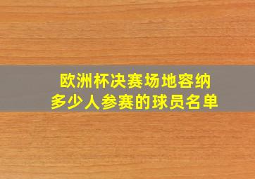 欧洲杯决赛场地容纳多少人参赛的球员名单