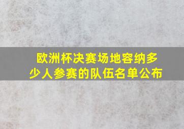 欧洲杯决赛场地容纳多少人参赛的队伍名单公布