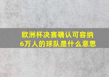 欧洲杯决赛确认可容纳6万人的球队是什么意思