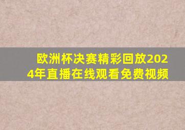 欧洲杯决赛精彩回放2024年直播在线观看免费视频