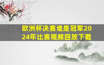 欧洲杯决赛谁是冠军2024年比赛视频回放下载