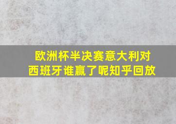 欧洲杯半决赛意大利对西班牙谁赢了呢知乎回放