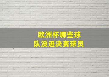 欧洲杯哪些球队没进决赛球员