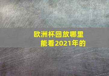 欧洲杯回放哪里能看2021年的