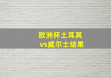 欧洲杯土耳其vs威尔士结果