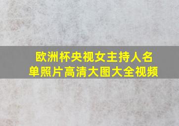 欧洲杯央视女主持人名单照片高清大图大全视频