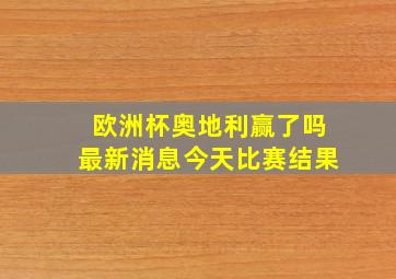 欧洲杯奥地利赢了吗最新消息今天比赛结果