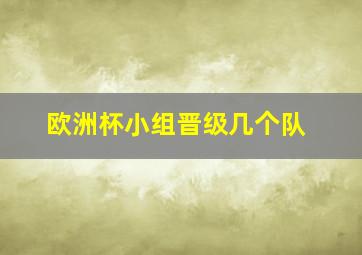 欧洲杯小组晋级几个队