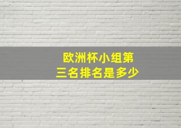 欧洲杯小组第三名排名是多少