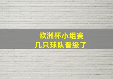 欧洲杯小组赛几只球队晋级了