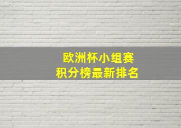 欧洲杯小组赛积分榜最新排名