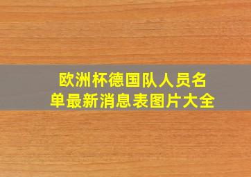 欧洲杯德国队人员名单最新消息表图片大全