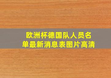 欧洲杯德国队人员名单最新消息表图片高清