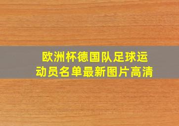 欧洲杯德国队足球运动员名单最新图片高清