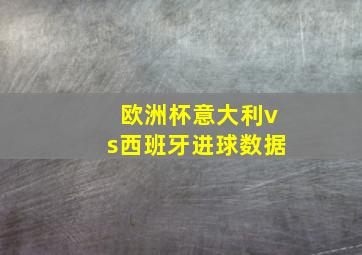 欧洲杯意大利vs西班牙进球数据