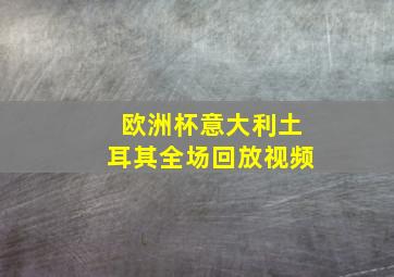 欧洲杯意大利土耳其全场回放视频