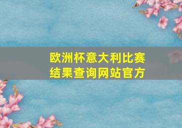 欧洲杯意大利比赛结果查询网站官方