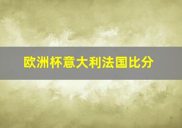 欧洲杯意大利法国比分