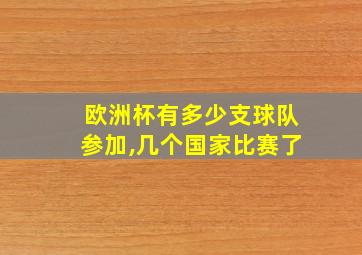 欧洲杯有多少支球队参加,几个国家比赛了