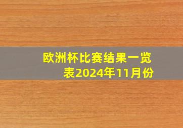 欧洲杯比赛结果一览表2024年11月份