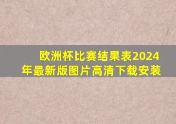 欧洲杯比赛结果表2024年最新版图片高清下载安装