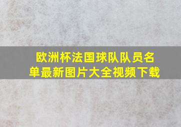 欧洲杯法国球队队员名单最新图片大全视频下载