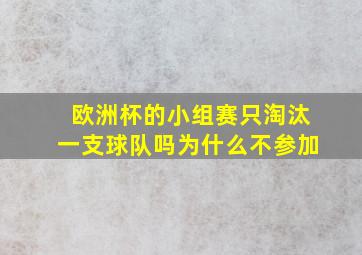 欧洲杯的小组赛只淘汰一支球队吗为什么不参加