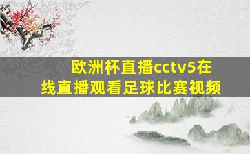 欧洲杯直播cctv5在线直播观看足球比赛视频