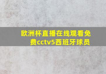 欧洲杯直播在线观看免费cctv5西班牙球员