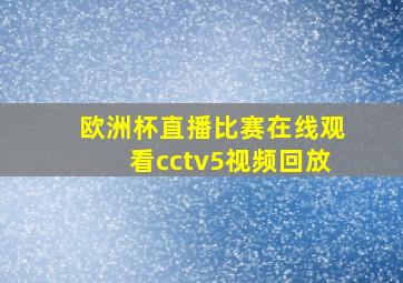 欧洲杯直播比赛在线观看cctv5视频回放