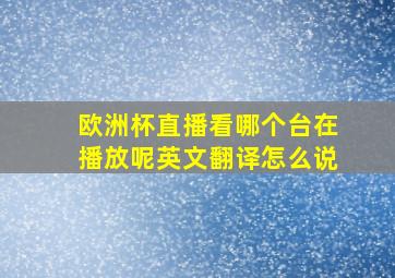 欧洲杯直播看哪个台在播放呢英文翻译怎么说