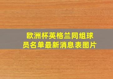 欧洲杯英格兰同组球员名单最新消息表图片